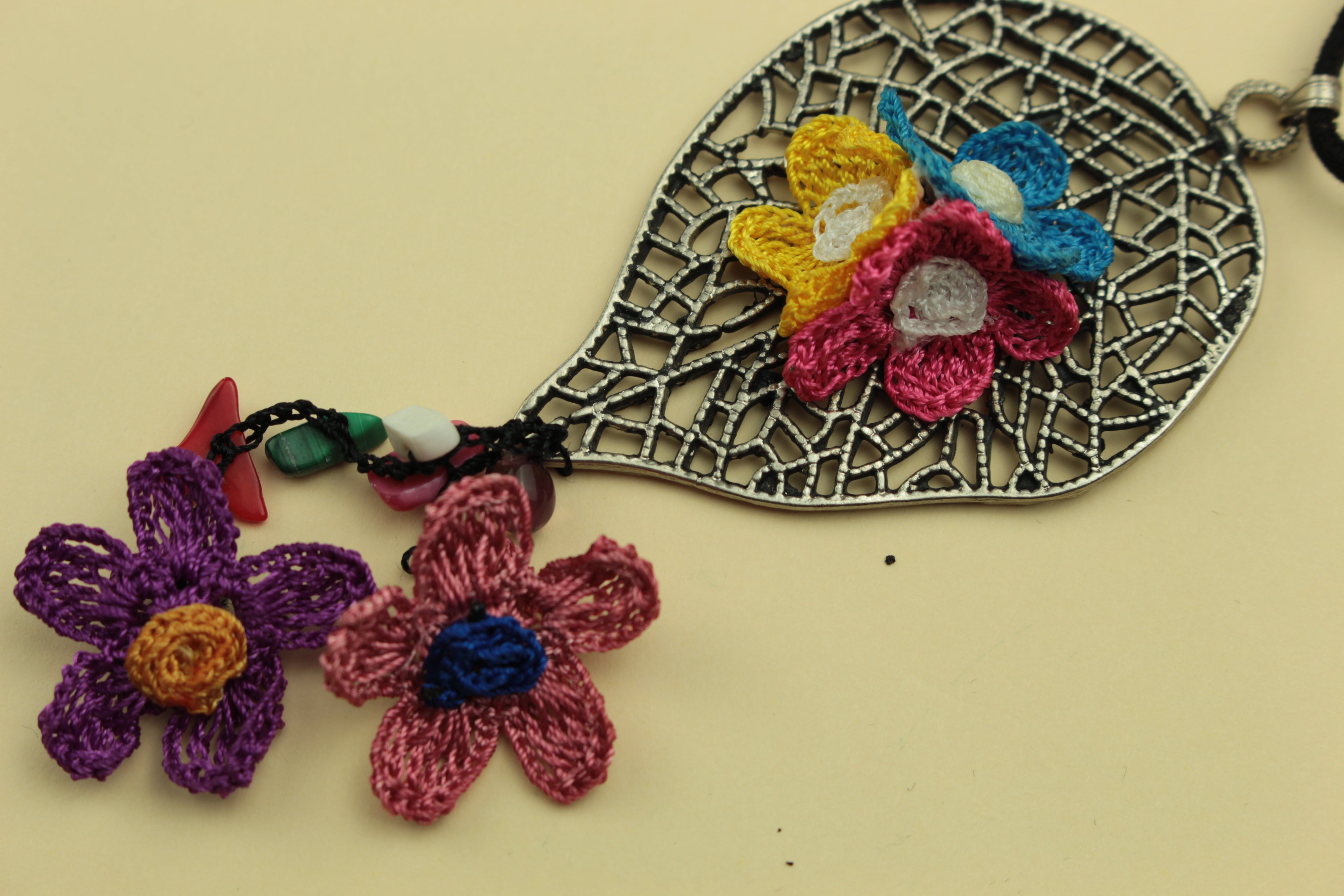 Floral Lace Pendant Necklace — handcrafted by LUA Jewellery