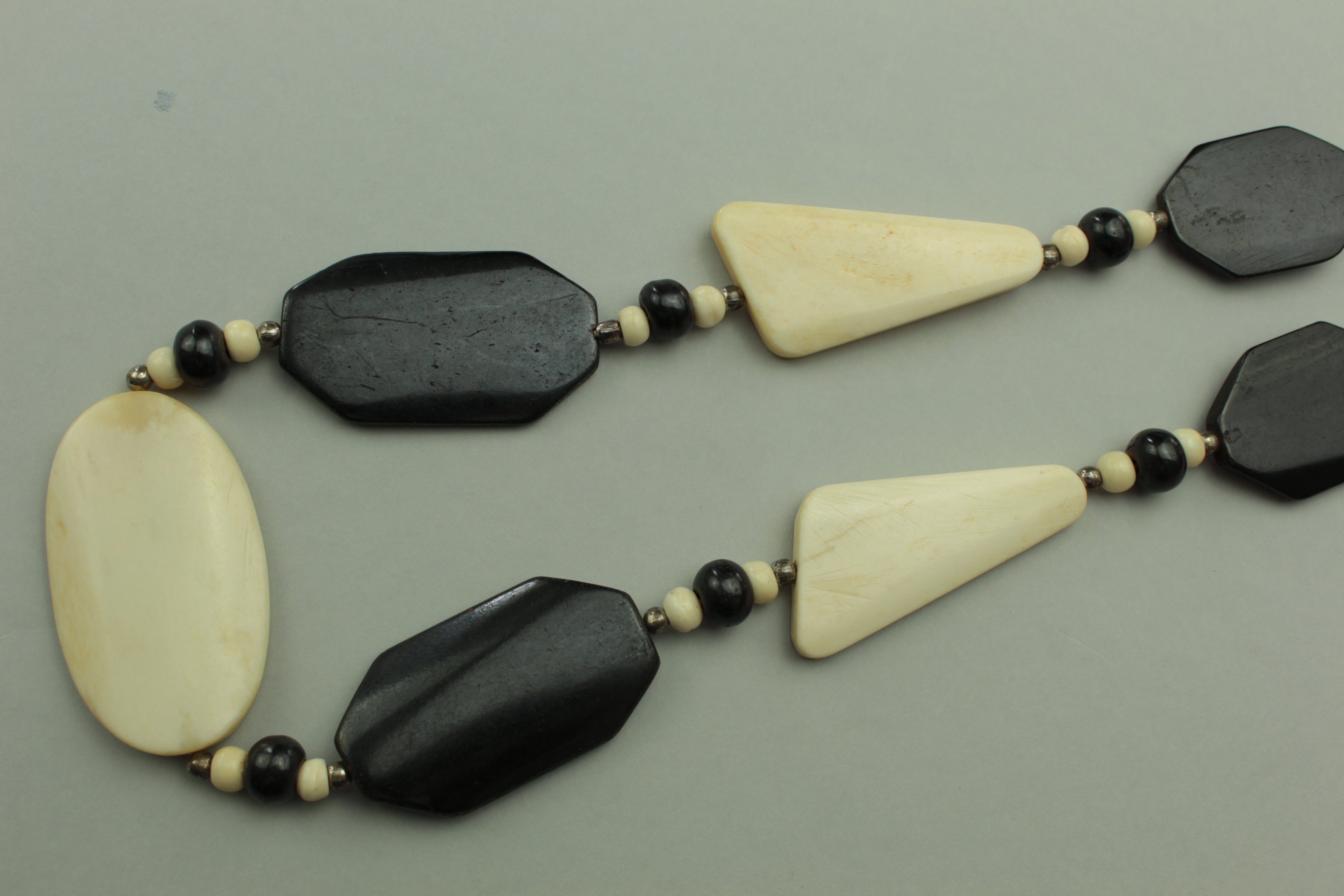 Geometric Black & Ivory Statement Necklace — handcrafted by LUA Jewellery