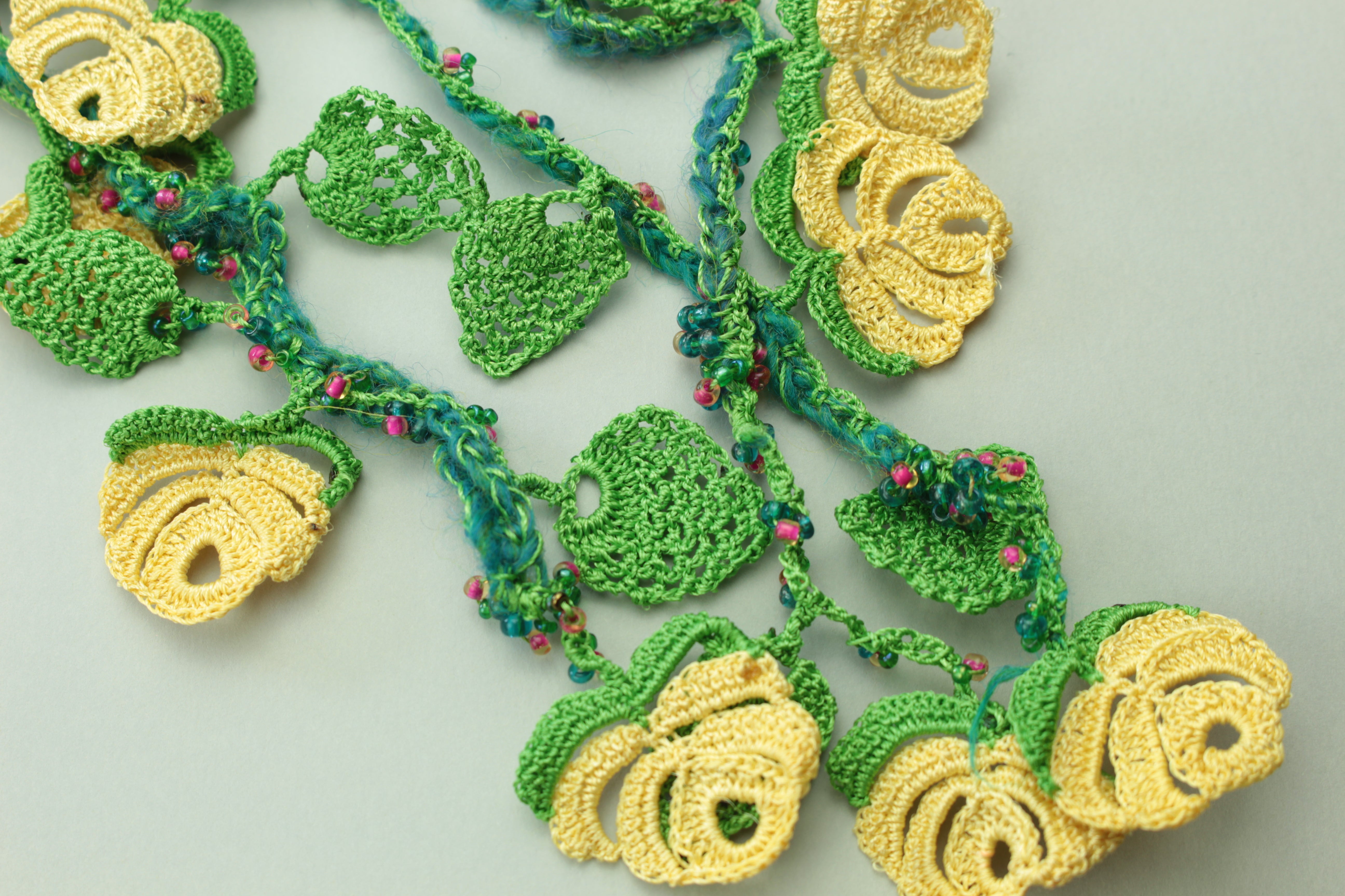 Handmade Crochet Floral Oya Necklace — handcrafted by LUA Jewellery