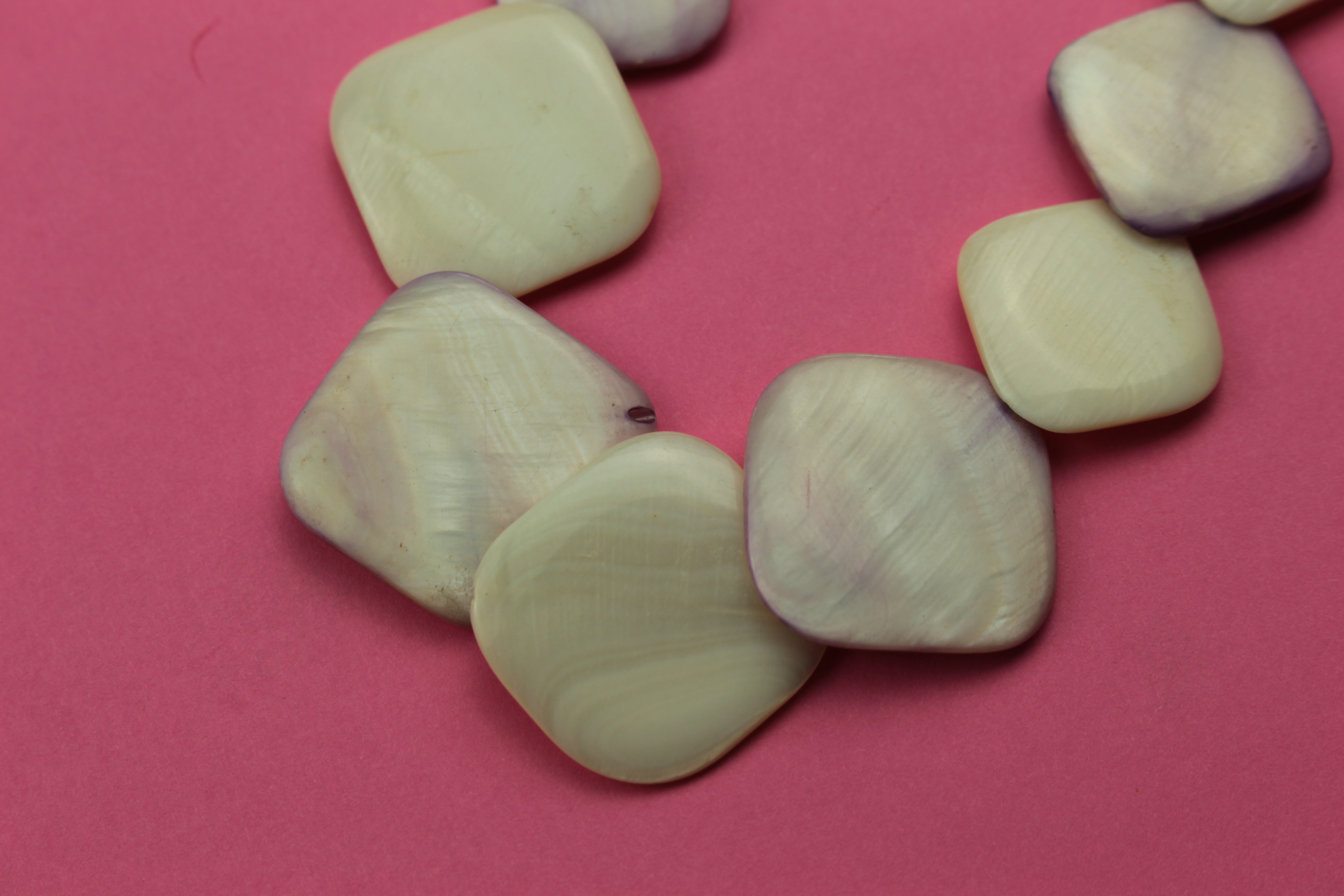Handmade Mother-of-Pearl Shell Statement Necklace — handcrafted by LUA Jewellery