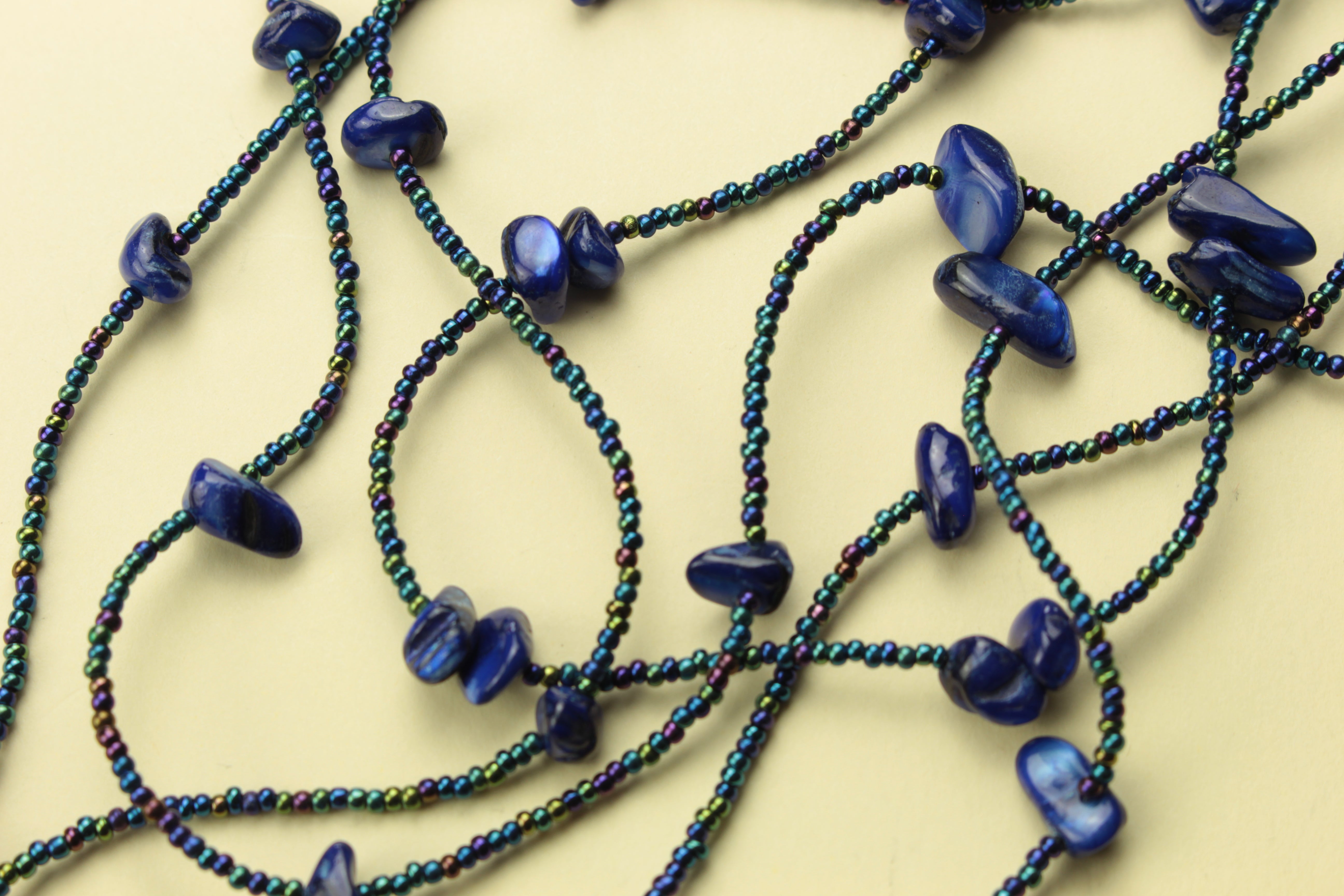 Handmade Natural Blue Stone Multi-Strand Necklace — handcrafted by LUA Jewellery