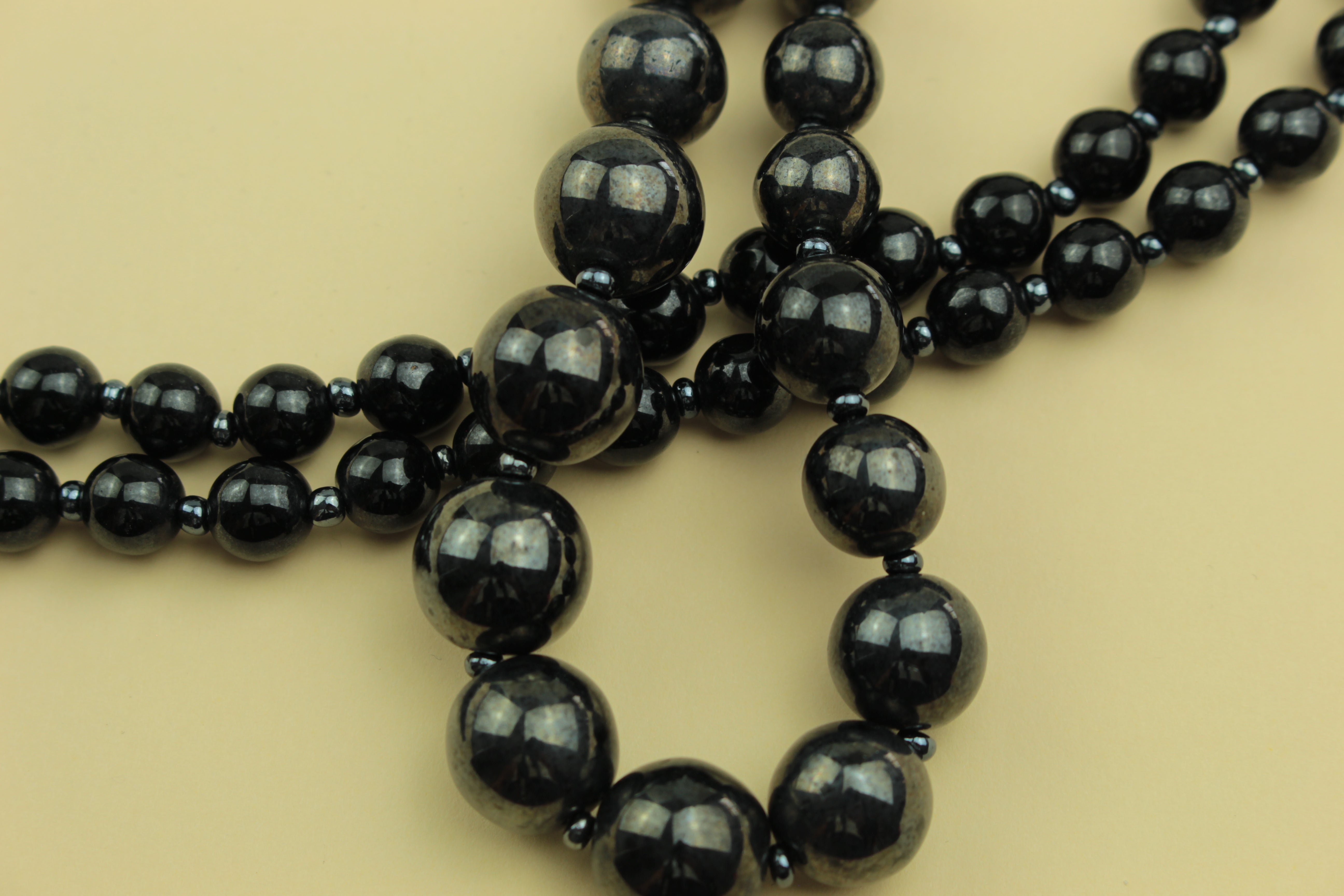Midnight Gloss Black Beaded Necklace — handcrafted by LUA Jewellery