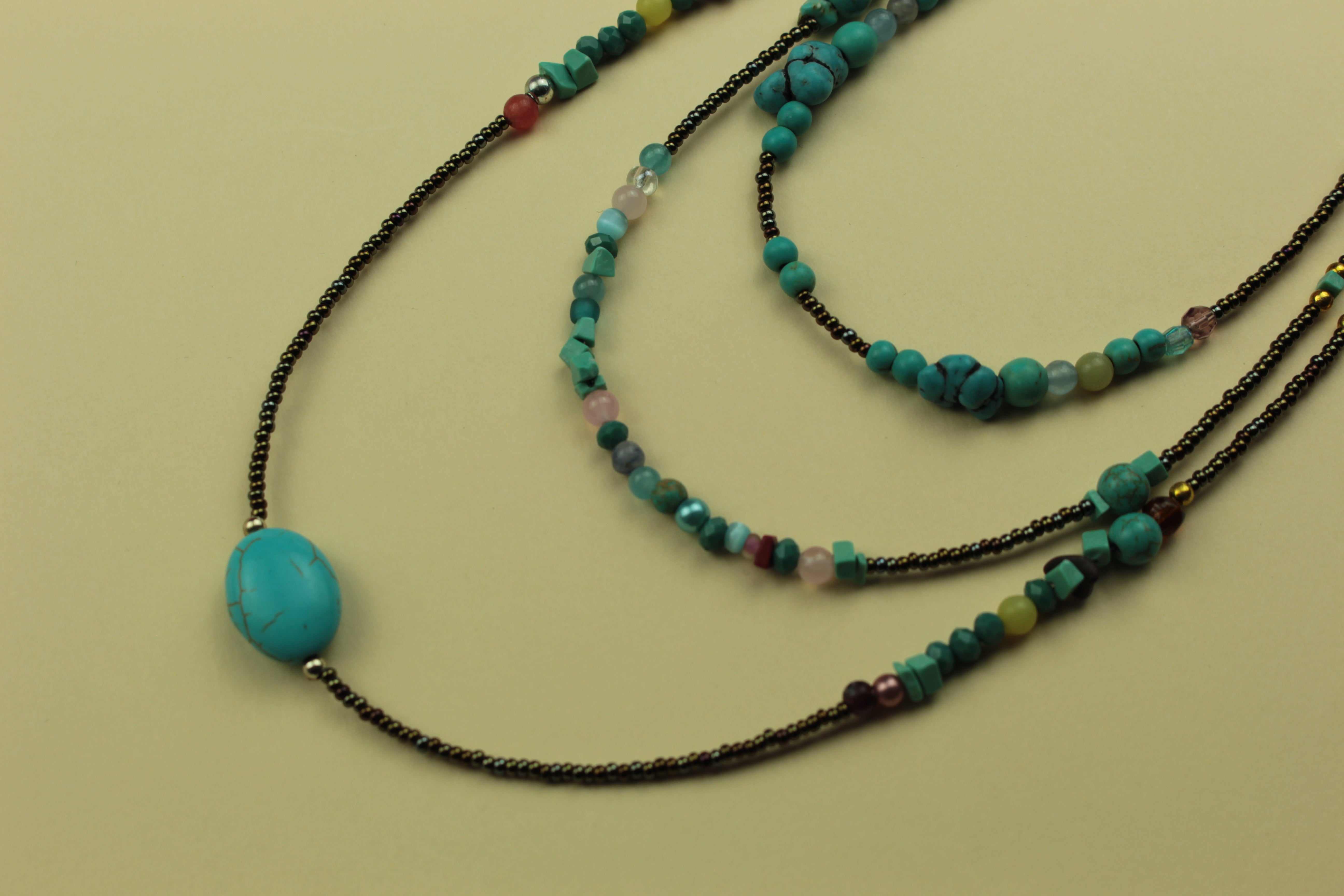 Natural Turquoise Chip Stone Necklace — handcrafted by LUA Jewellery