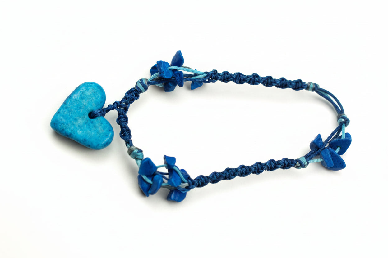 Ocean Heart Blue Stone Necklace — handcrafted by LUA Jewellery