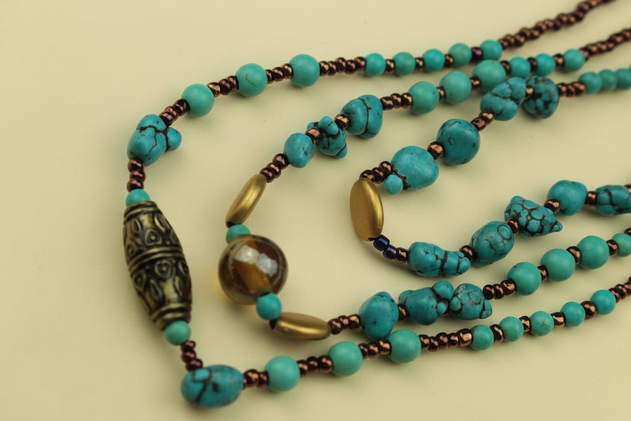 urquoise Harmony Multi-Strand Beaded Necklace — handcrafted by LUA Jewellery