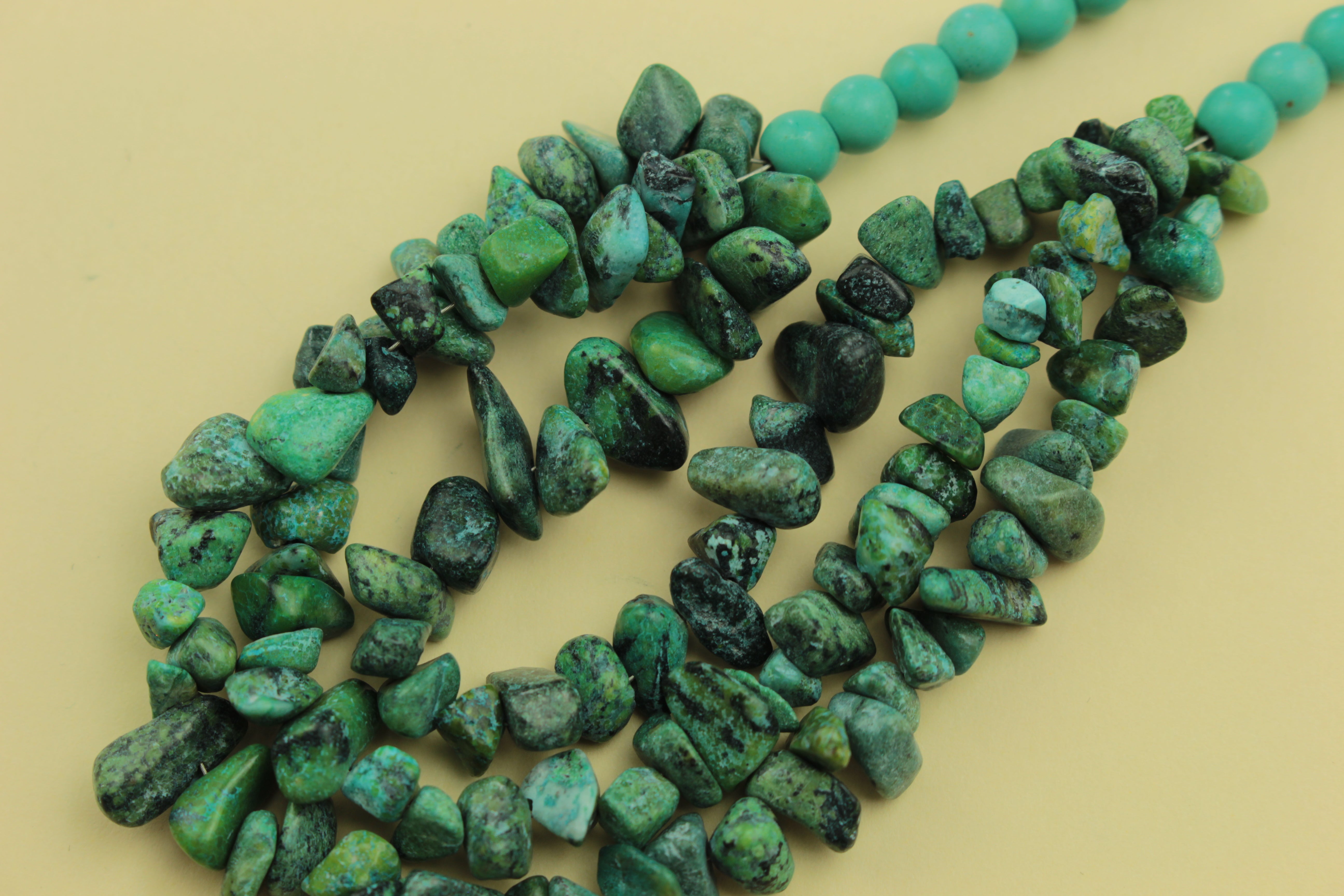 Triple-Layer Turquoise Stone Necklace & Matching Bracelet Set — handcrafted by LUA Jewellery