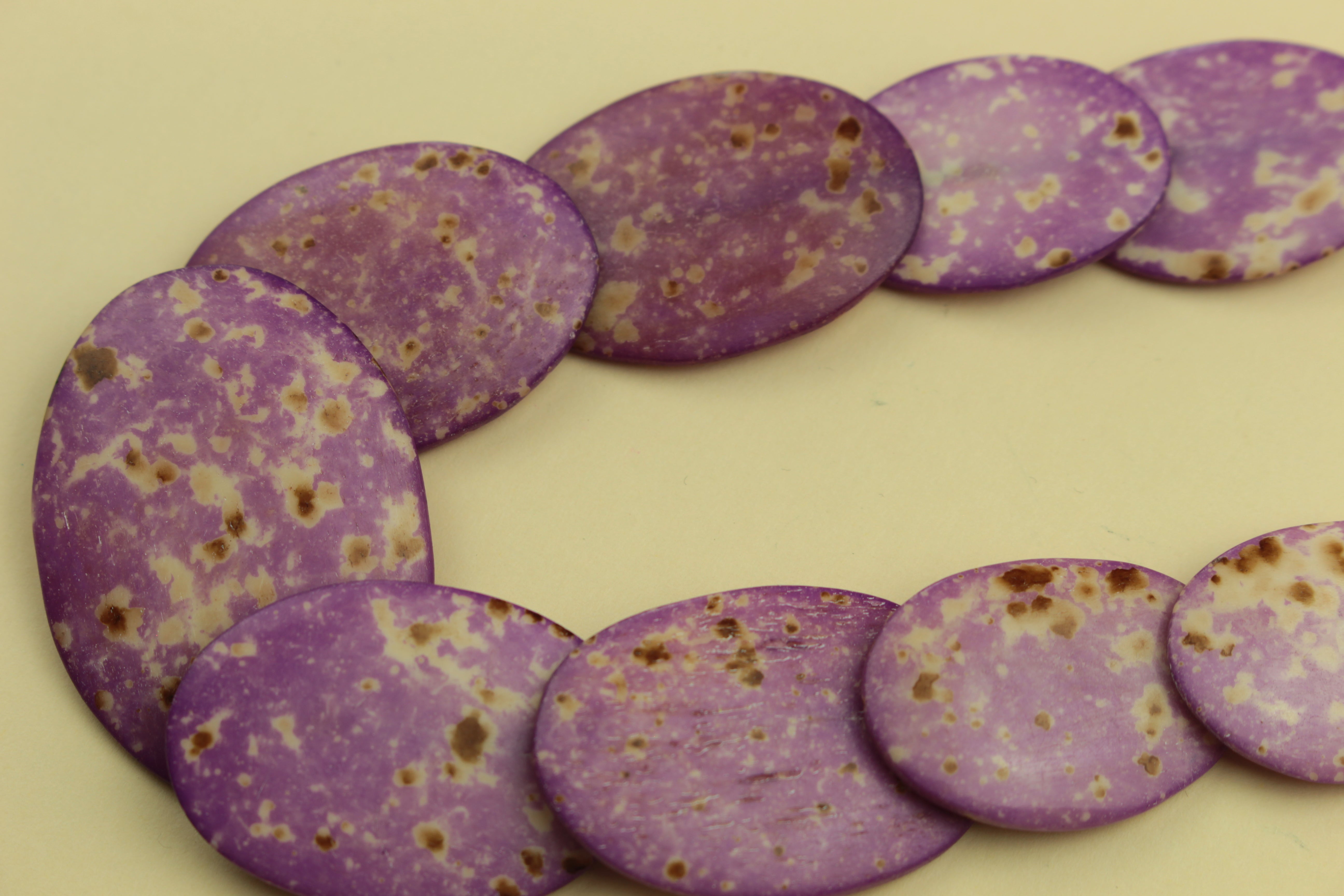 Violet Speckled Statement Oval Bead Necklace — handcrafted by LUA Jewellery